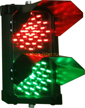 Светодиодный светофор двухсекционный Красный/Зеленый + Козырек пластик IS-3/24/K-L