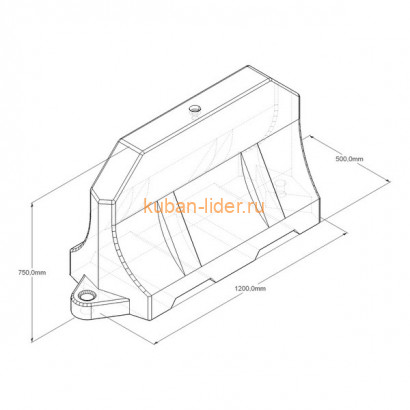 Пластиковый дорожный барьер 1,2м (водоналивное дорожное ограждение)