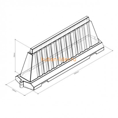 Пластиковый дорожный барьер 2,0м (водоналивное дорожное ограждение)