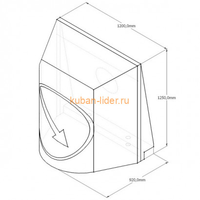 Пластиковый дорожный разделительный буфер 920x1200x1250(водоналивное дорожное ограждение) без маски