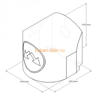 Пластиковый осевой дорожный разделительный буфер 1350x1350x1350 без маски